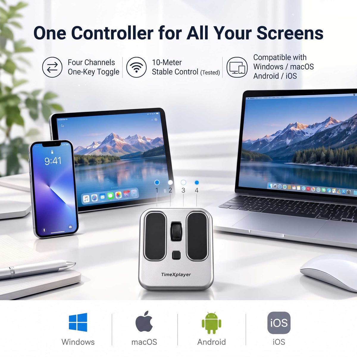 CapacMouse CAP2 Ultra-Slim Pressure-Sensitive Wireless Mouse