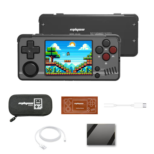 Miyoo A30 Handheld Console: 2.8" IPS, 512MB RAM, 10,000+ Games, 2500mAh Battery, Wireless Network, Black