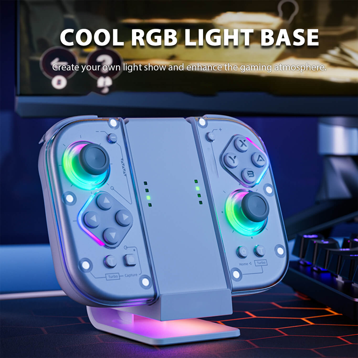 Switch Joy-Con Charging Dock Cool RGB Light Base