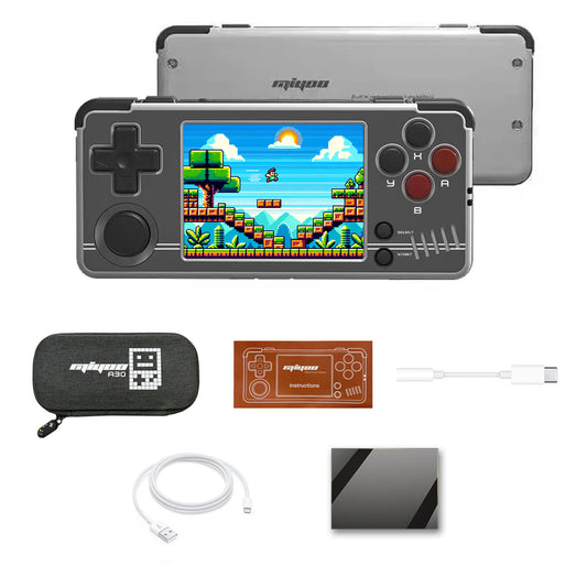 Miyoo A30 Handheld Console: 2.8" IPS, 512MB RAM, 10,000+ Games, 2500mAh Battery, Wireless Network, Grey