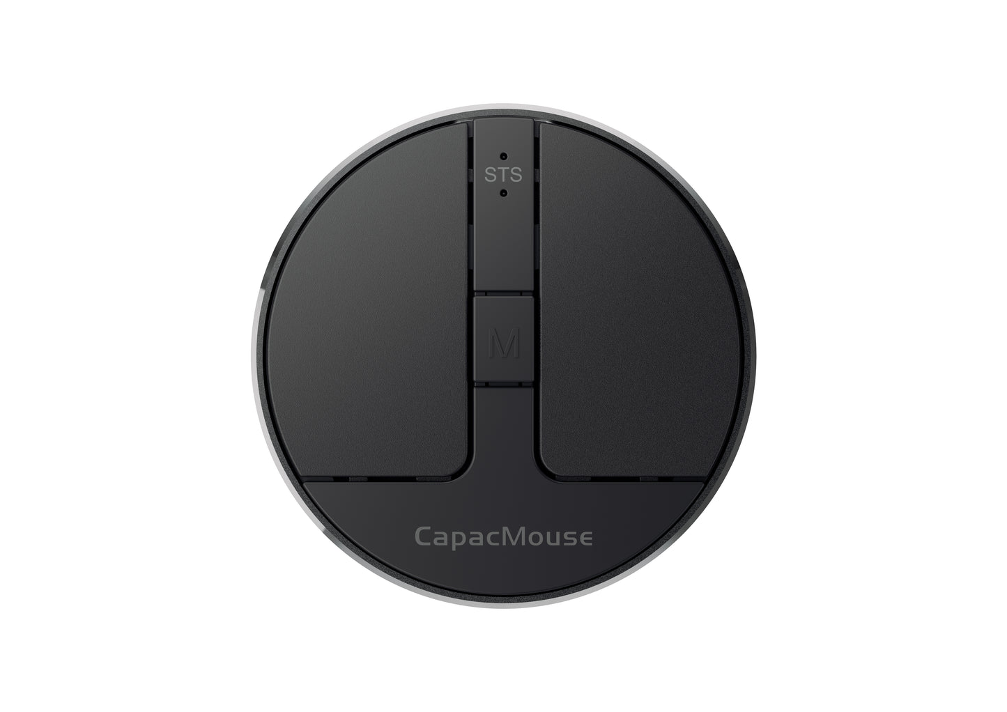 Sleek Mini Round Mouse with Pressure Sensing Scroll,Ultra-Portable Wireless, 4-in-1 Connectivity, Black