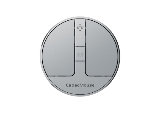 Sleek Mini Round Mouse with Pressure Sensing Scroll,Ultra-Portable Wireless, 4-in-1 Connectivity, Silver