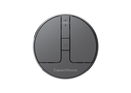 Sleek Mini Round Mouse with Pressure Sensing Scroll,Ultra-Portable Wireless, 4-in-1 Connectivity, Grey