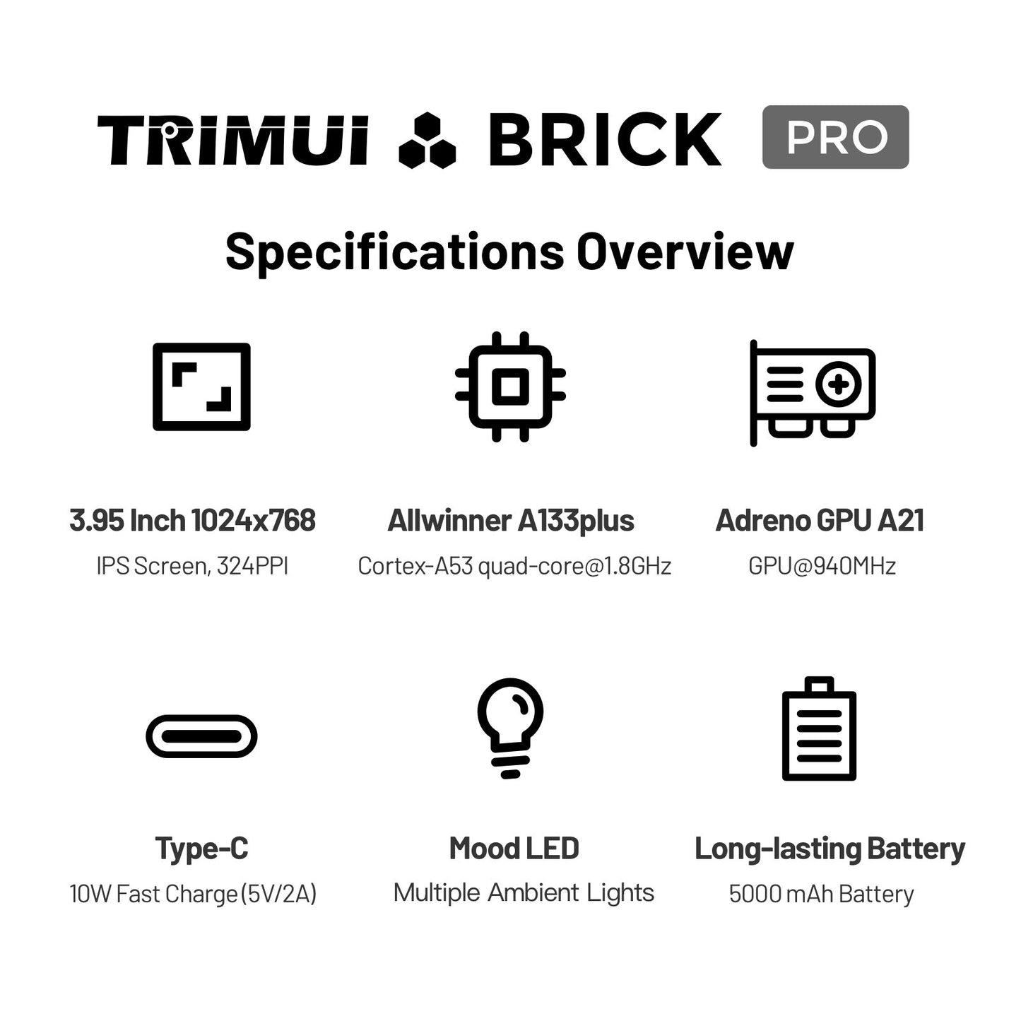 TRIMUI Brick Pro Handheld Game Console | CNC Metal Retro Gaming Device