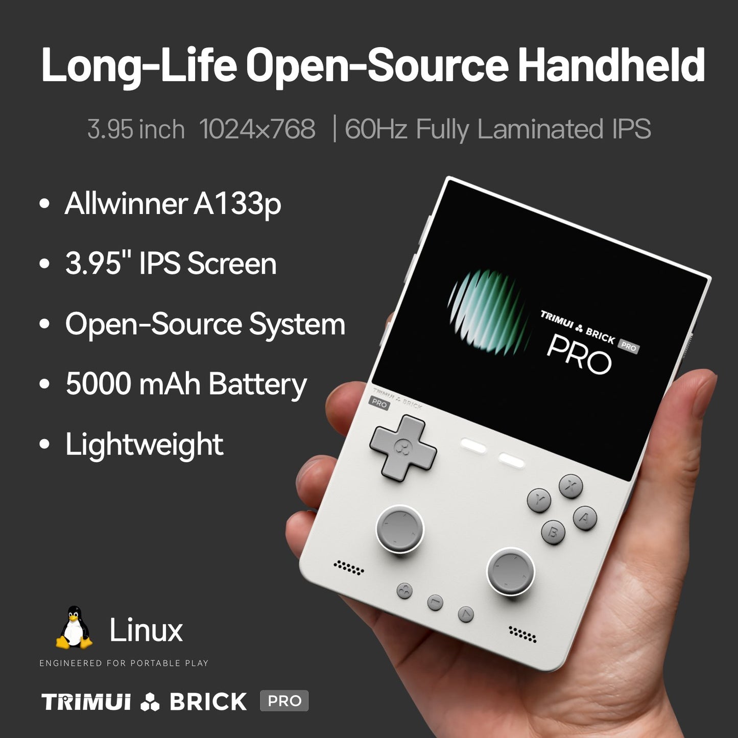 TRIMUI Brick Pro Handheld Game Console | CNC Metal Retro Gaming Device