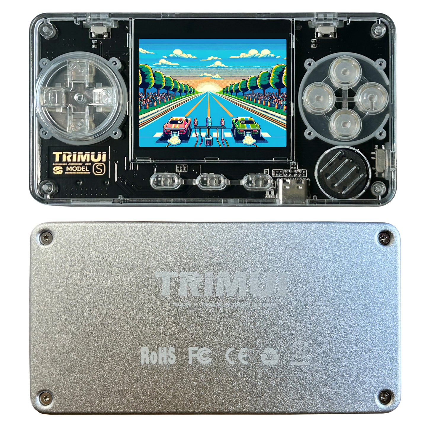 TRIMUI Model S Mini: 2" IPS Screen Retro Console, Metal Upgrade, ARM628, Silver